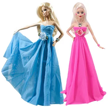 2vnt/Daug Barbies Lėlės Drabužiai Dsiney Elsa Princesė Dress Animacinių filmų Sijonas Už Barbies Lėlės Atsitiktinis Kasdien Dėvėti Dvynių Apranga Mergaitės