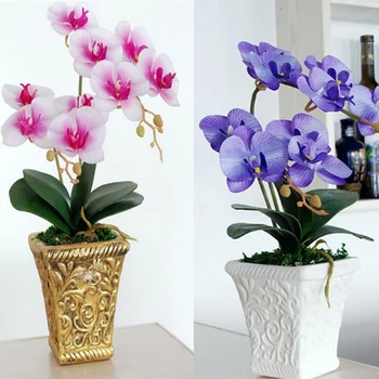 2vnt Dirbtinių Drugelių Orchidėja Šilko Lapų Netikrą Gėlių Namų Vestuves Dekoro Naujas