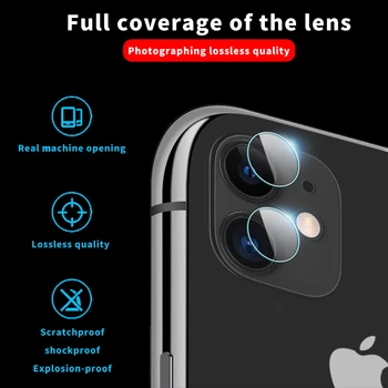 2VNT Fotoaparato Objektyvą Grūdintas Stiklas iPhone 11 12 Pro MAX XR XS Max X Objektyvo Screen Protector Filmas 