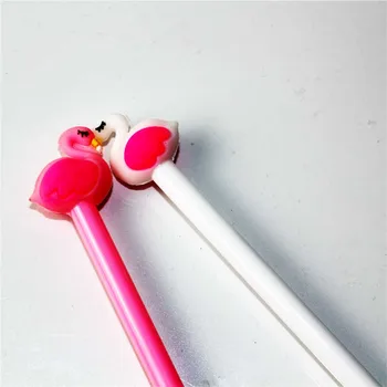 2vnt / Komplektas Flamingo rašiklis gelio rašiklis animacinių filmų mažų šviežių pen papildymo pen Kanceliarinės prekės biurui, mokyklos 2020 m.