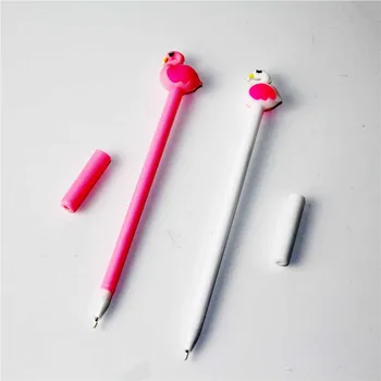 2vnt / Komplektas Flamingo rašiklis gelio rašiklis animacinių filmų mažų šviežių pen papildymo pen Kanceliarinės prekės biurui, mokyklos 2020 m.