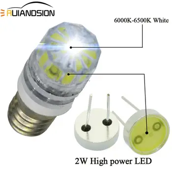 (2vnt/lot) E10 EY10 Didelės galios 2w cob 150LM LED Šiltas / Balta/Geltona Žiburiai Miniatiūriniai Įsukite Lemputę 