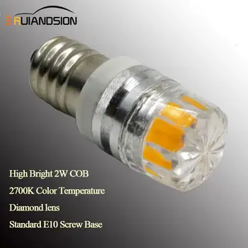 (2vnt/lot) E10 EY10 Didelės galios 2w cob 150LM LED Šiltas / Balta/Geltona Žiburiai Miniatiūriniai Įsukite Lemputę 