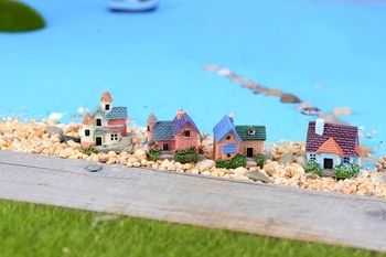 2VNT Namas Miniatiūrinės Statulėlės Namų Puošybai Mini Pasakų Sodas Animacinių filmų Kūrimo Statula Dervos Amatų Lėlės Automobilių Apdailos