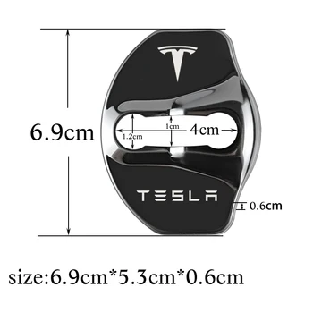 2vnt Nerūdijančio plieno, automobilių durų užraktas sagtis spalva durų užraktas apsaugos dangtelio lipdukas, skirtas Tesla modelis 3 modelis X Y Automobilių stilius
