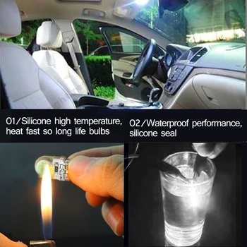 2vnt T10 Super Šviesus Silikagelio LED Lemputės Silikono Apvalkalas Auto Pleišto stovėjimo žibintas Posūkio Pusėje Žibintų Signalas, Šviesos, automobilių reikmenys