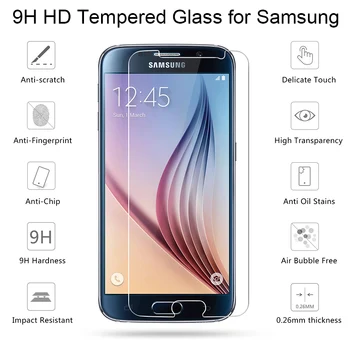 2vnt Telefono Screen Protector, Grūdintas Stiklas Samsung Galaxy S6 S7 S2 Apsauginės Plėvelės Samsung S5 S4 Mini S3 Neo S III