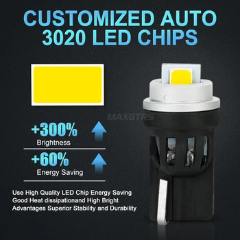 2x 168 194, T10 W5W LED Už 3020 Chip Pakaitinės Lemputės Canbus Automobilių Licenciją Plokštelės Stovėjimo Šviesos Automobilio Šviesos Šaltinis 12V
