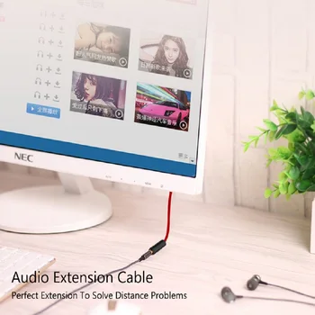 3.5 mm Audio Pratęsimo Kabelis Jack 3.5 vyrų ir Moterų ausinės Extender Cable Car Aux Kodas Ausinių Xiaomi Redmi 5 plius PC