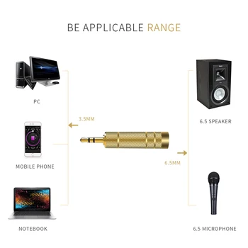 3.5 mm Male-iki 6,5 mm Moterų Audio Adapter 3.5 plug 6.35 Lizdas Stereo Garsiakalbis Audio Adapteris keitiklis Mobiliojo Telefono Laidas