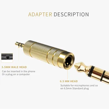 3.5 mm Male-iki 6,5 mm Moterų Audio Adapter 3.5 plug 6.35 Lizdas Stereo Garsiakalbis Audio Adapteris keitiklis Mobiliojo Telefono Laidas