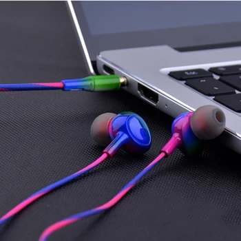 3.5 mm spalvinga In-Ear Ausinės TPE Bass Ausinės Stereo Ausinių ausies telefoną su Laidinio Mic Samsung 