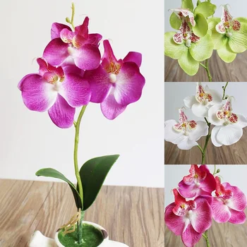 3 Galvutės, Dirbtinis, Netikras Drugelių Orchidėja, Gėlių Užpildyti Gyvenimo Namas Sodo Vestuvių Dekoro Priemonių Gėlių Estetinės Supplie