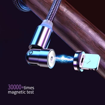 3-in-1 Magnetinis Sukasi Greitai, Įkrovimo Kabelis Data Kabelis 3A 360 Pasukti Magnetinio Kabelio 
