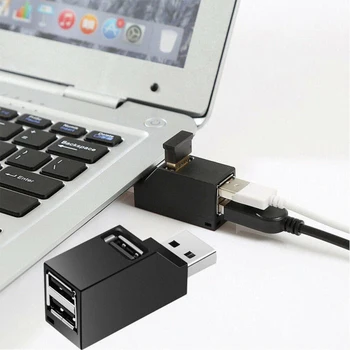 3 Port USB Hub Mini USB 2.0 High Speed Hub Splitter PC Nešiojamą kompiuterį nešiojamą Matebook HP Dell Lenovo Sumsang