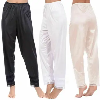 3 Spalvų Moterų Minkštas Slydimo Linijinės Pižama Sleepwear Naktį Nuosėdos Lounge Pants Plius Dydis M-2XL