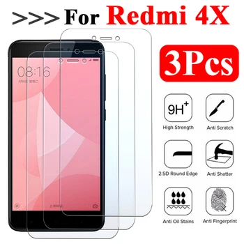 3 vnt Apsauginis Stiklas Ant Xiaomi Redmi 4X 4A Grūdintas Šarvai Xiomi Redmi Pastaba 4 X redmi4x redmi4 note4 Screen Protector Filmas