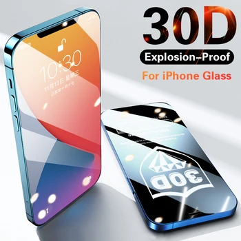 30D Apsauginis Stiklas ant iPhone 12 11 Pro Xs Max Xr Grūdintas Stiklas Pilnas draudimas 