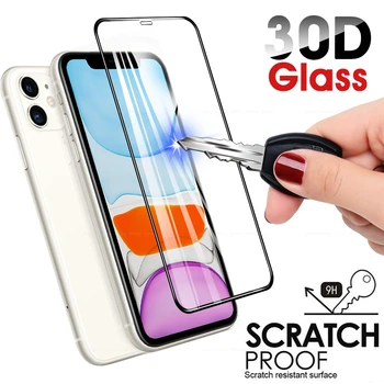 30D Apsauginis Stiklas iPhone XR X 10 11 12 Pro XS Max Grūdintas Screen Protector, Stiklo iphone 6 6s 7 8 Plius 12 Mini Stiklo