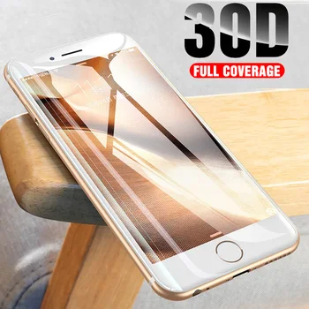 30D Lenktas Krašto Apsaugos Stiklo iPhone 6 6s 7 8 Plus X XR XS MAX Grūdintas Screen Protector, iPhone 8 7 6 6s Filmas