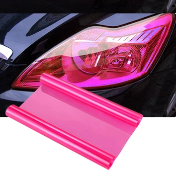 30X60 Cm, Rožinė Automobilių Lipdukas Dūmai Rūko Žibintas priekinis žibintas užpakalinis žibintas Atspalviu Vinilo kinas Lapas Automobilių Apdailos Lipdukai Automobilio Stiliaus