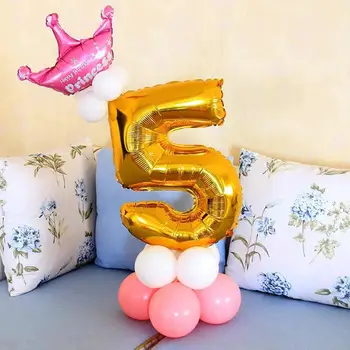 32inch Skaičius Folija Kolbų su Gimtadieniu Kolbų Baby Shower 1-ojo Gimtadienio Dekoracijos Vaikams 1 2 3 4 5 Metams Šalies Baloons