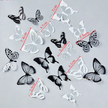 36 Vnt 3D Crystal Butterfly Sienų Lipdukai Kūrybos Drugeliai Namų Dekoro Su Deimantais Vaikai Kambario Dekoro Menas, Sienų Lipdukai