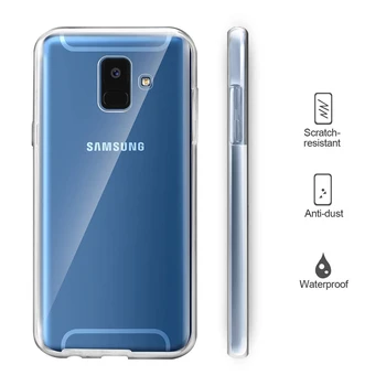 360 Laipsnių Atveju, Samsung Galaxy A30 A40 A50 A10 A51 A71 A70 A6 A7 A8 Plius 2018 S7 krašto S8 s9 J4 J6 Minkštas Aišku, Visą Kūną Apima