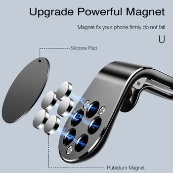 360 Laipsnių Metalo Magnetinių Automobilinis Telefono Laikiklis, Universalus Magnetas Oro Angos Mount 