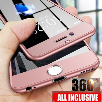 360 Laipsnių Visiškai Padengti Telefono dėklas Skirtas iPhone 11 PRO MAX 7 7Plus 8 8Plus 6 6S 5 5S SE X XS MAX XR Priekio Atgal Apsaugos PC Coque