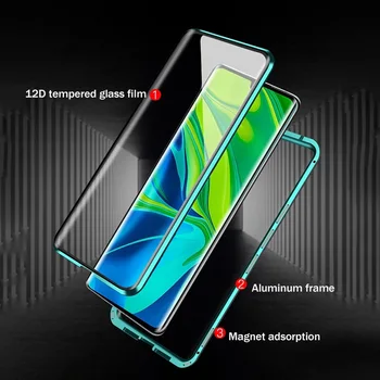 360 Magnetinio Adsorbcijos Metalo Atveju Xiaomi Redmi Pastaba 10 9 9A 9C 9S 8 8T 8A 7 K20 9T Pro Poco X3 NFC Dvipusis Stiklo danga