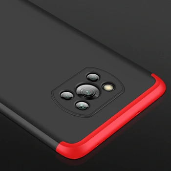 360 visas Apsaugos Atveju POCO X3 NFC Telefono dėklas 3 1. Matinis Kieto Plastiko atsparus smūgiams galinio Dangtelio Xiaomi Pocophone M3