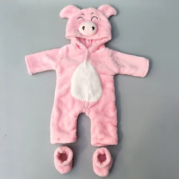 38cm lėlės drabužius 43cm Baby lėlės drabužiai, kelnės, rožinė kiaulė gyvūnų drabužius 17 colių kūdikių lėlės pajama