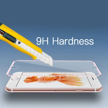 3D Aliuminio Lydinio Grūdintas Stiklas iPhone 6 6S 7 8 Plus SE 2 Full Screen Protector Dėl 
