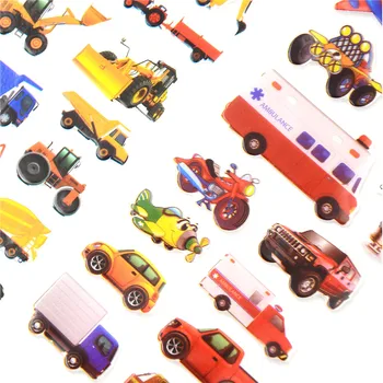 3D Animaciją Transporto Automobilių Lipdukai Vaikams Klasikinis Žaislai Burbulas Lipdukas Mokykloje, Apdovanoti Dovana Dienoraštis Apdailos Scrapbooking 5vnt