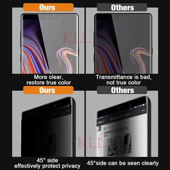 3D Anti-spy Grūdintas Stiklas Samsung Galaxy S10 S8 S9 Plus S10e Privatumo Stiklas Galaxy Note 10 9 8 Anti-Peep Apsauginės Plėvelės