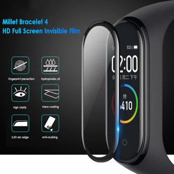 3D Apsauginis Stiklas Ekrano apsaugos Xiaomi mi juosta 4 filmas apie Mp band4 Smart Watchband 4 Visiškai Padengti Minkšta miband4 Stiklo Plėvelės