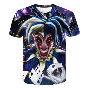 3D Atspausdintas Marškinėliai Vyrams Joker Veido Atsitiktinis O-kaklo Vyrų Marškinėlius Klounas Trumpas Rankovės Juokinga T Shirts 2020 Metų Vasaros streetwear Vyras Marškinėliai