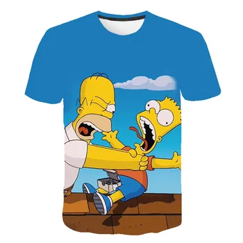 3D Atspausdintas Vaikams, Cartoon Simpson t-shirt Vasaros Berniukų ir mergaičių Aukštos Kokybės Juokingas Anime marškinėliai Vaikams Laisvalaikio trumpomis rankovėmis
