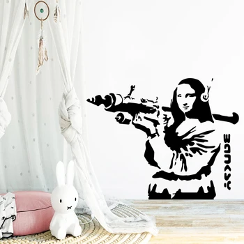 3D Banksy karių Nuimamas Meno Vinilo Sienos Lipdukai, vinilo Lipdukai Lipdukas Freskos
