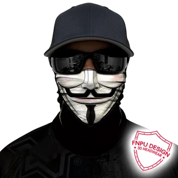 3D braga cuello Bufanda Hombre Bandana Mascarillas Anonimas Helovinas Motociklų Mėgėjas veidui Balaclava V for Vendetta Mask