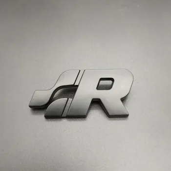 3D Cinko Lydinys R Logotipą, Automobilių Ženklelis Decal Grotelių Pusės Galinis Kamieno Emblema Lipdukas Volkswagen Polo Passat B5 B6 B7 Golf Jetta Touareg