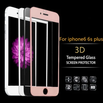 3D Išlenkti Sunku krašto Pilnas draudimas Screen Protector, iPhone 6 7 8 plius Grūdintas stiklas filmas 