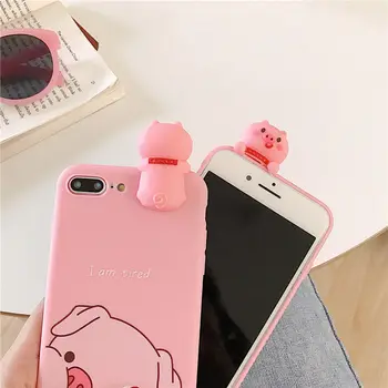 3D juokinga kiaulių nosies silikoninis telefono dėklas Samsung Galaxy S20 A7 A8 Plius A9 2018 10 Pastaba 8 9 S7 S8 S9 S10 5G S10E J4 J6 A6 dangtis