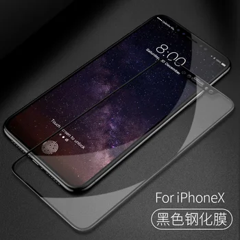 3D kraštas Grūdintas Stiklas Screen Protector, iPhone X XS 6 6s 7 8 Plius 7Plus 8Plus Juoda Balta Rožė Aukso 2.5 D 9H HD Pilnas draudimas