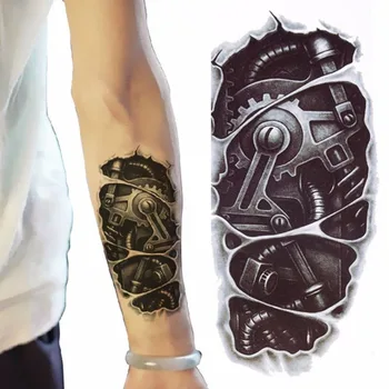 3D Mechaninė rankos tvirtinimo veržlė tatuiruotė lipdukas vyrų rankos vertus kūno warterproof Laikina Tatuiruotė tatuagem