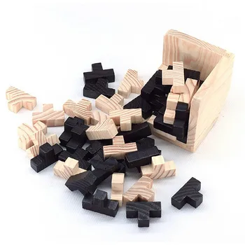 3D Medinė Dėlionė Ankstyvasis ugdymas Švietimo Žaislai Vaikams IQ Smegenų Kibinimas Blokavimo Kubo Montessori Žaislai Vaikams Plėtros