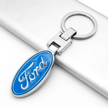 3D metalo automobilio pultelio kūrybos dvipusis logotipą, raktų žiedas, automobilių reikmenys Ford - Explorer FIESTA, Focus 