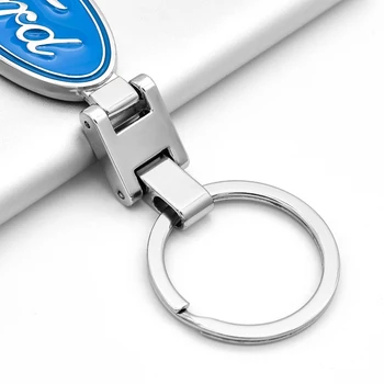 3D metalo automobilio pultelio kūrybos dvipusis logotipą, raktų žiedas, automobilių reikmenys Ford - Explorer FIESTA, Focus 