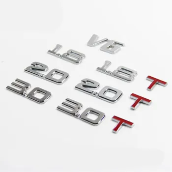 3D Metalo Automobilių Kamieno Variklio darbinis Tūris Masto Emblemos V6, V8 4WD Auto Lipdukai 1.3/1.4/1.5/ 1.6/ 1.8/ 2.0/ 2.2/ 2.4/ 2.5/ 2.8/ 3.0 T